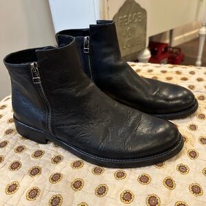 Untamed Street Dark Blue Double Zip Ankle Boot Size 41